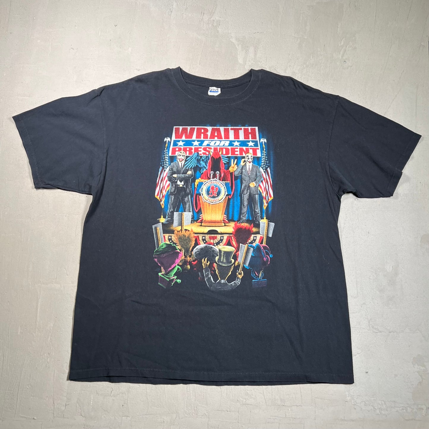 Y2K Insane Clown Posse ICP Wraith for President Black Tee Size XL USED v19453