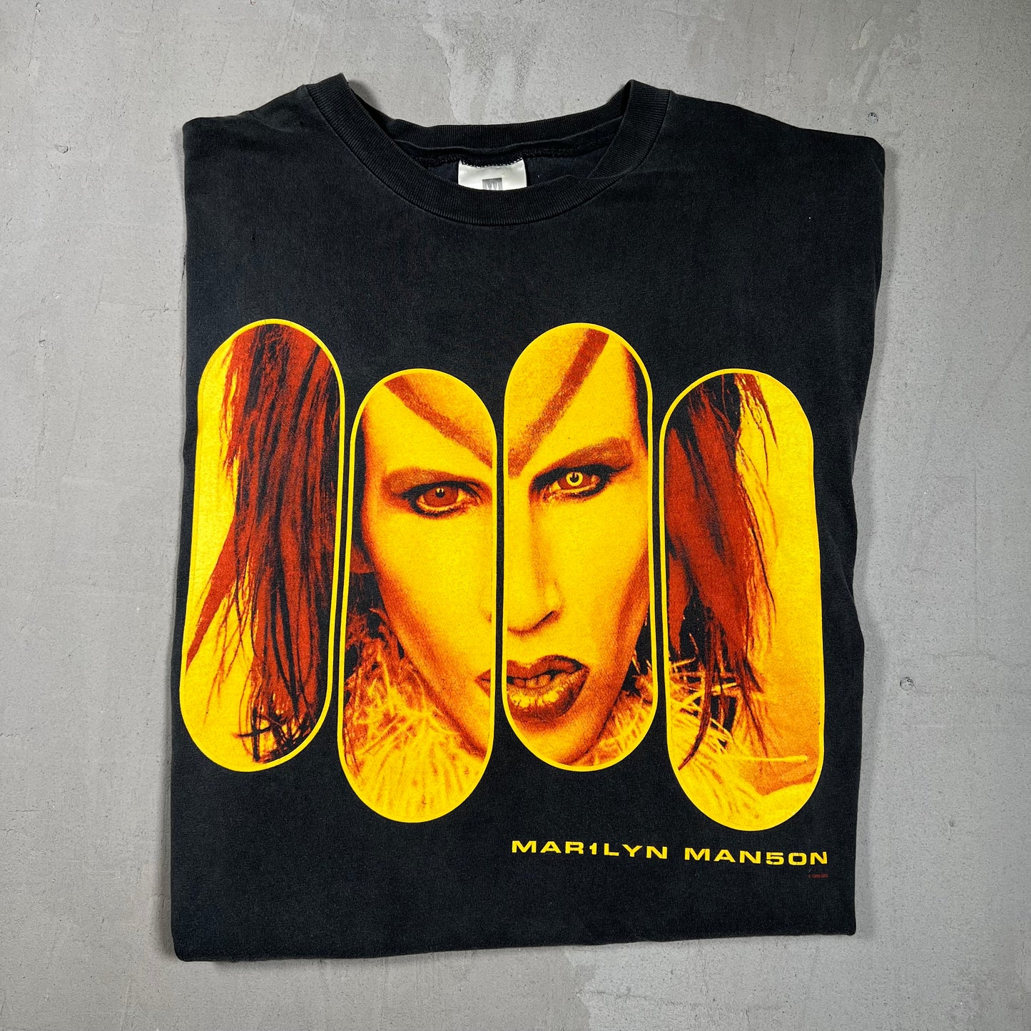 1999 Vintage Marilyn Manson Rock is dead Tee black Size XL USED v13955