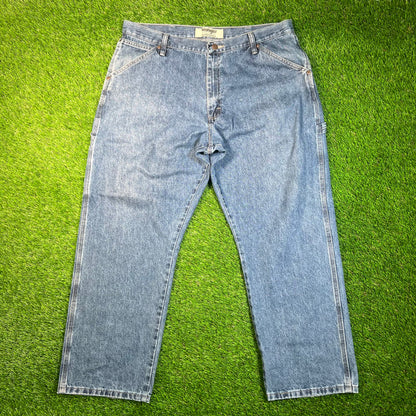 Y2K Wrangler Blue Denim Jeans Size 38x30 USED v18770