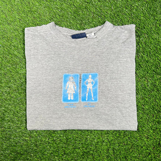 Y2K Taint Your Girl My Girl Grey Tee Size Medium USED v17350