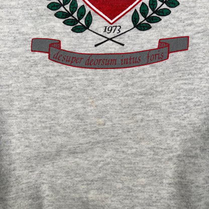 1990s Sherman College Crest Grey Crewneck Size Large USED v18115