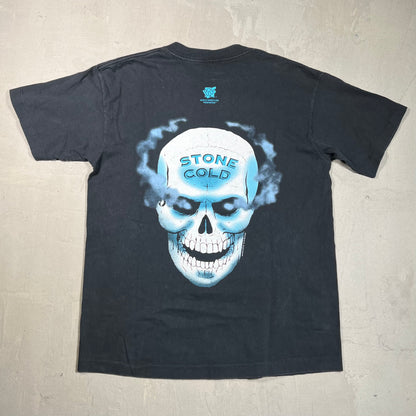 WWF "Austin 3:16" Stone Cold Steve Austin Black Tee Size Large USED v19519