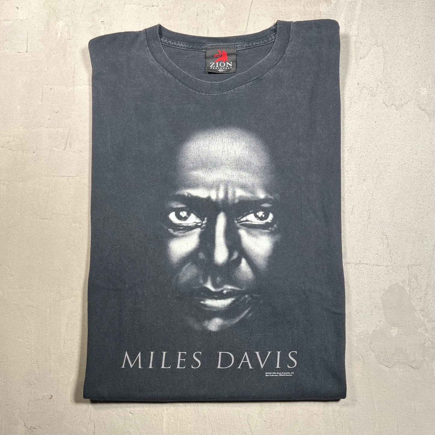 2004 Miles Davis Big Face Tee Black Size XXL USED v19480