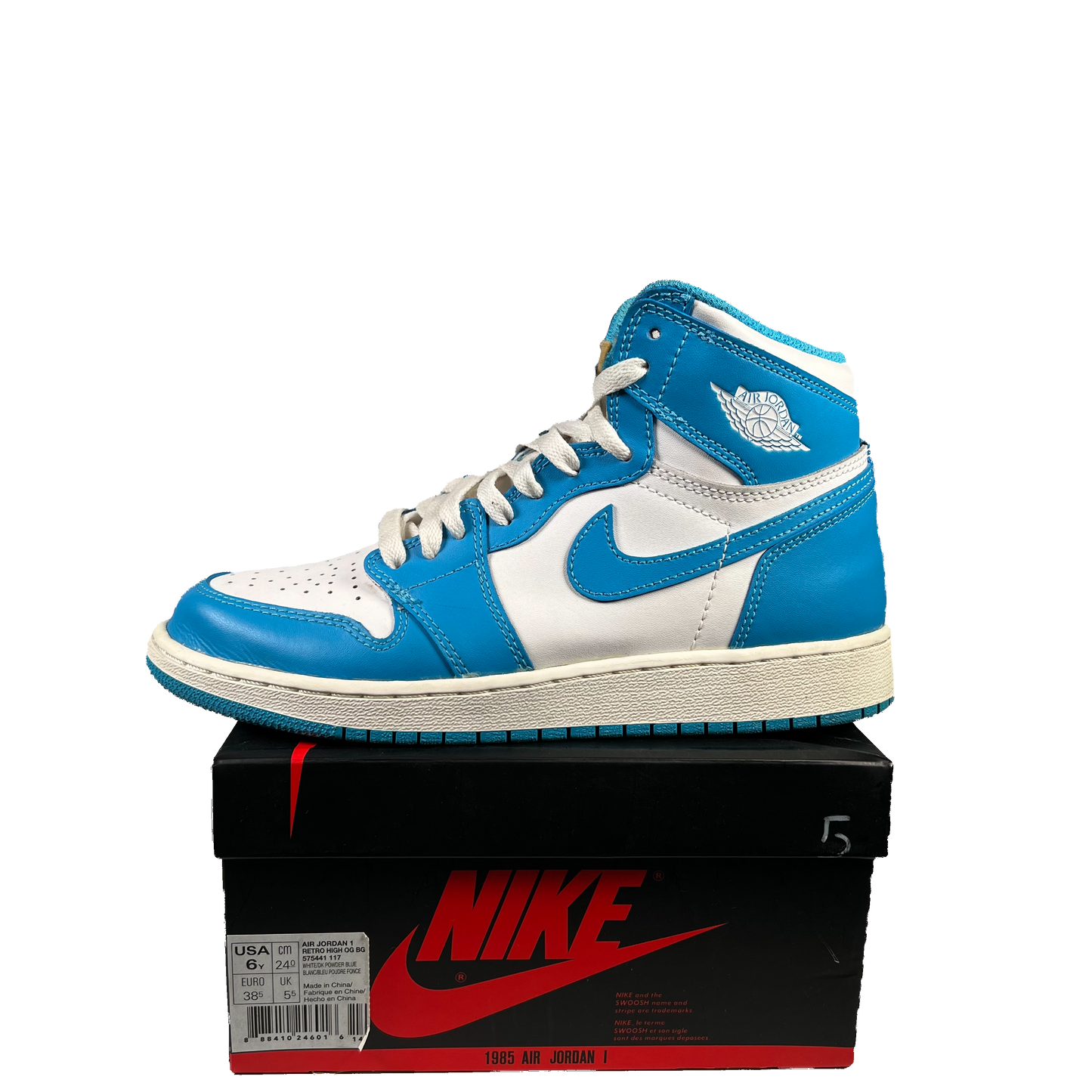 Jordan 1 High UNC (2015) Size 6y USED s19136