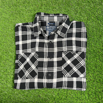 American Rag Black Flannel Button Up Shirt Size XL USED v17405