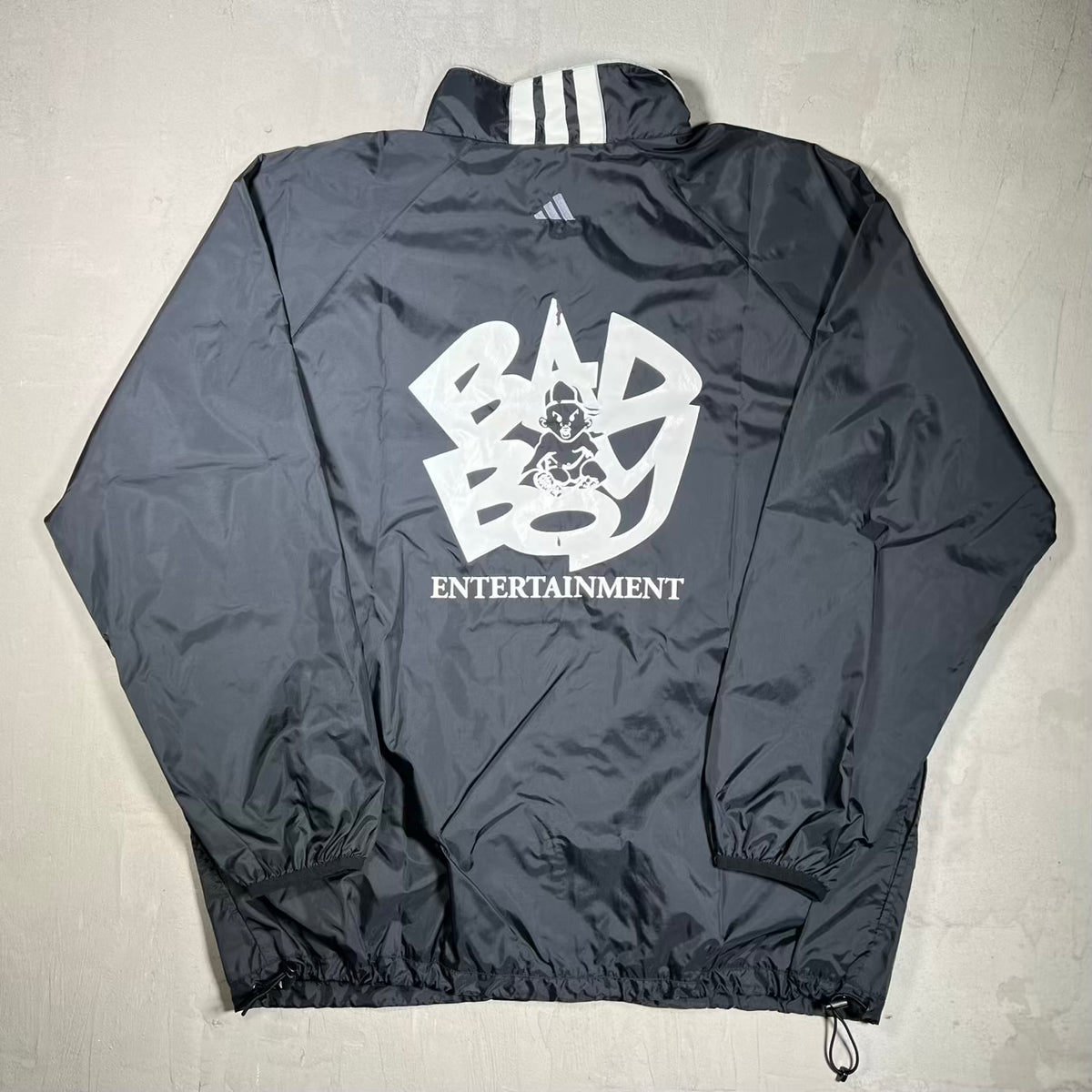 1990s Bad Boys Ent Adidas Promo Track Zip Up Black Jacket Size XXL USED v20110