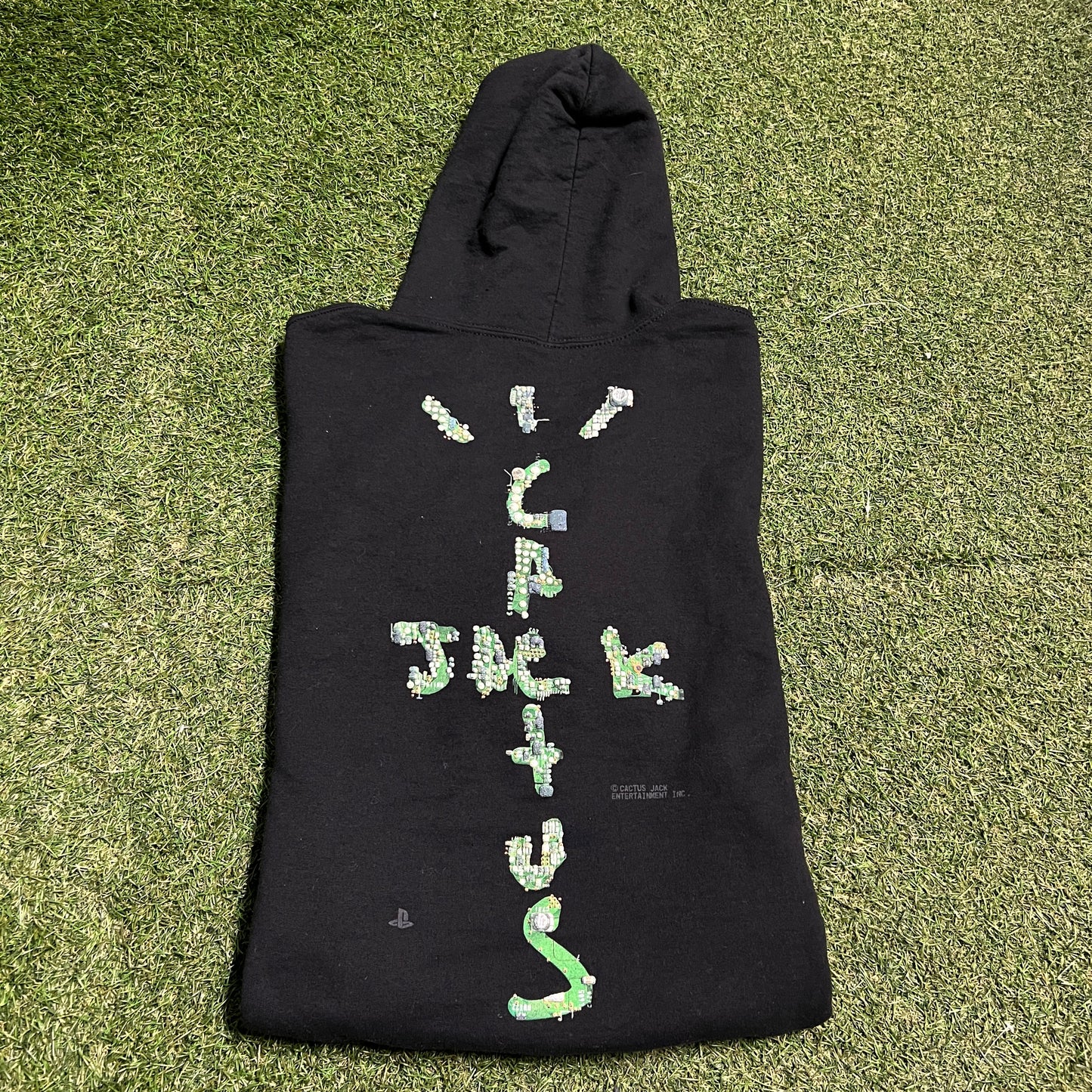 Cactus Jack Playstation Black Hoodie Size Medium USED x13806