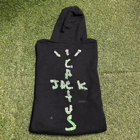Cactus Jack Playstation Black Hoodie Size Medium USED x13806