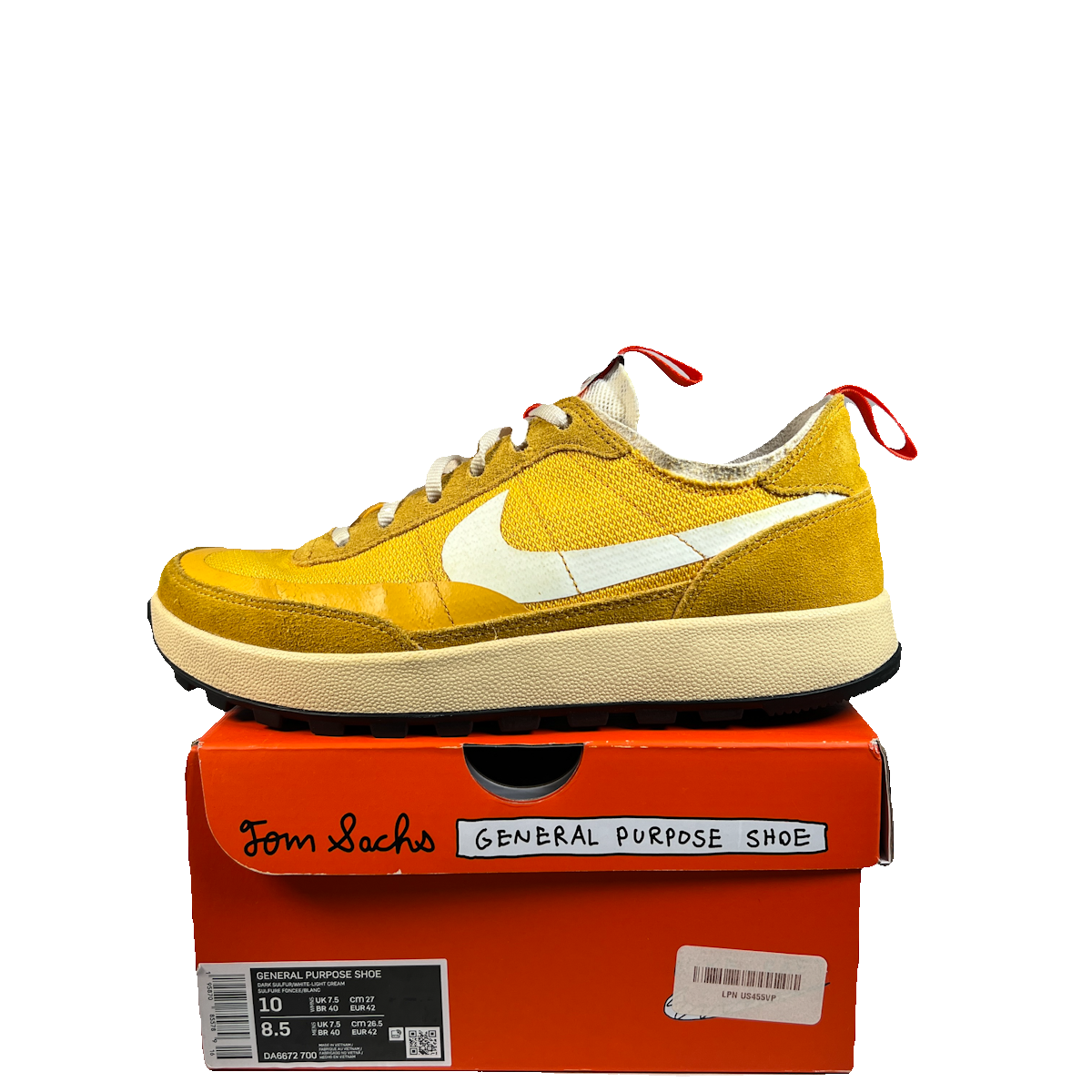 NikeCraft General Purpose Shoe Tom Sachs Dark Sulfur (2022) Size 8.5 USED s22634