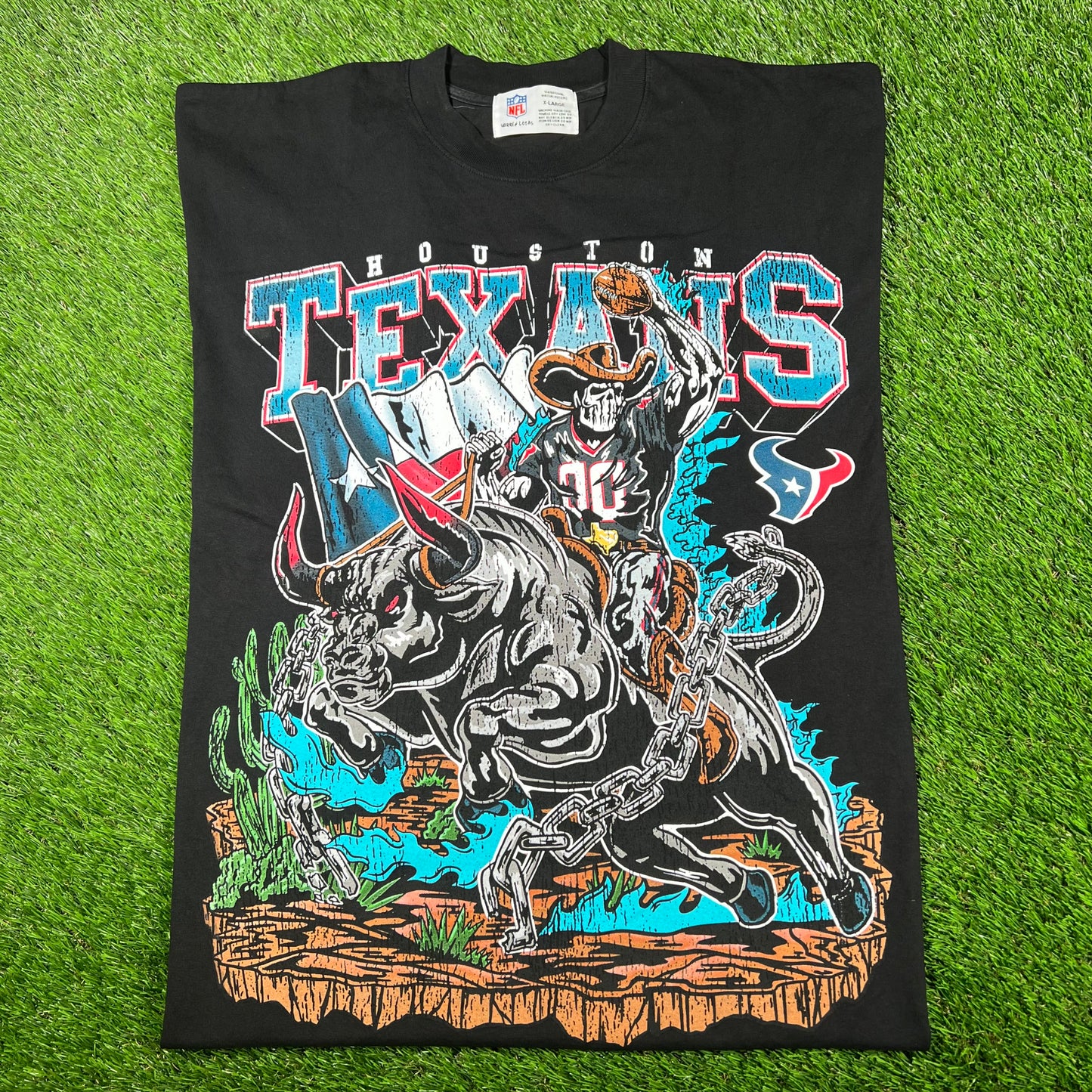 Warren Lotas x NFL Houston Texans Wrangler Black Tee Size XL NEW x14806