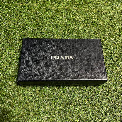 1990s Prada Saffiano Patent Leather Long Black Wallet USED x14078
