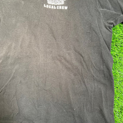 1990s Aerosmith Black "Local Crew" Tee Size XL USED v18274