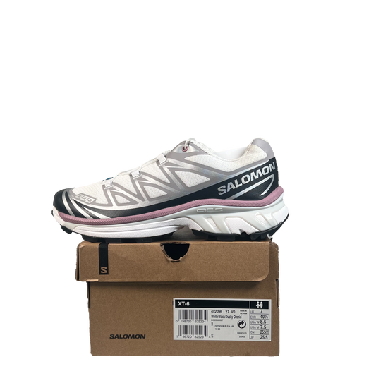 Salomon XT-6 White Black Dusky Orchid (2026) Size 7.5 NEW s21564