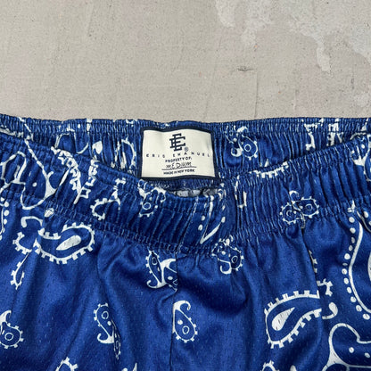 Eric Emanuel Blue Bandana Shorts Size Medium USED x17311