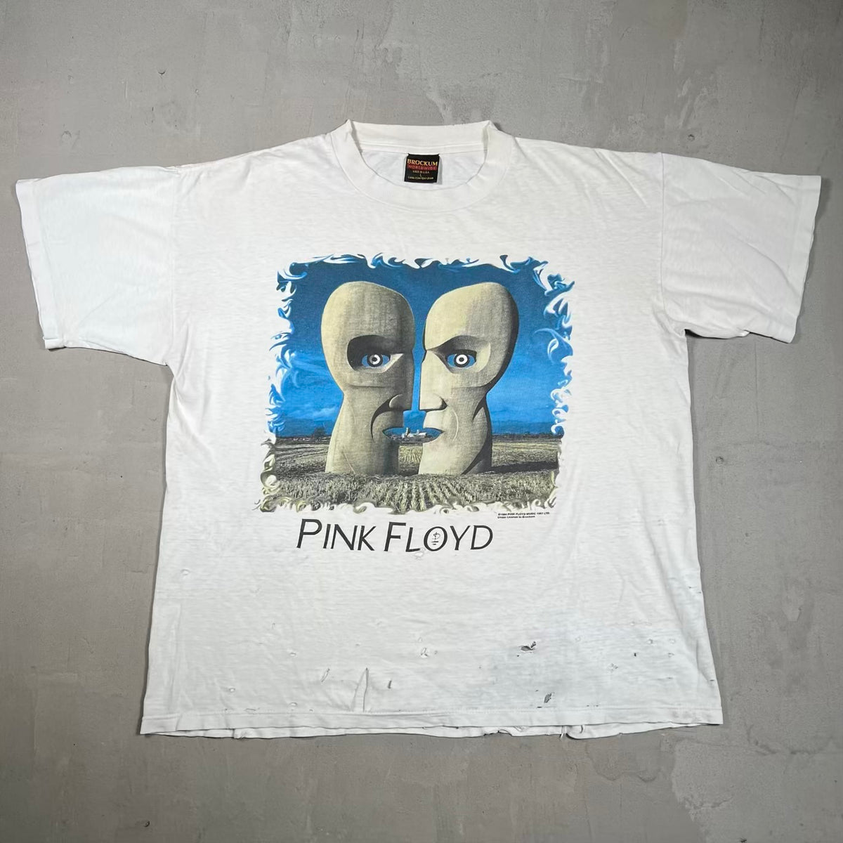 1994 Pink Floyd North American Tour White Trashed Tee Size XL USED v20161