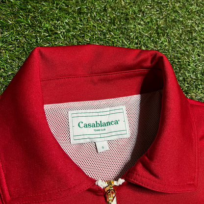 Casablanca Tennis Club Red Zip Up Hoodie Size Small USED x14156