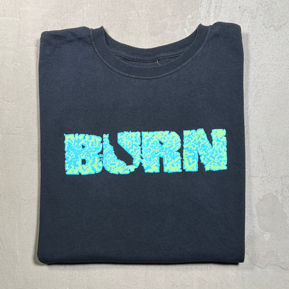 Y2K Burn "The Bait" Black Band Tee Size Large USED v19431