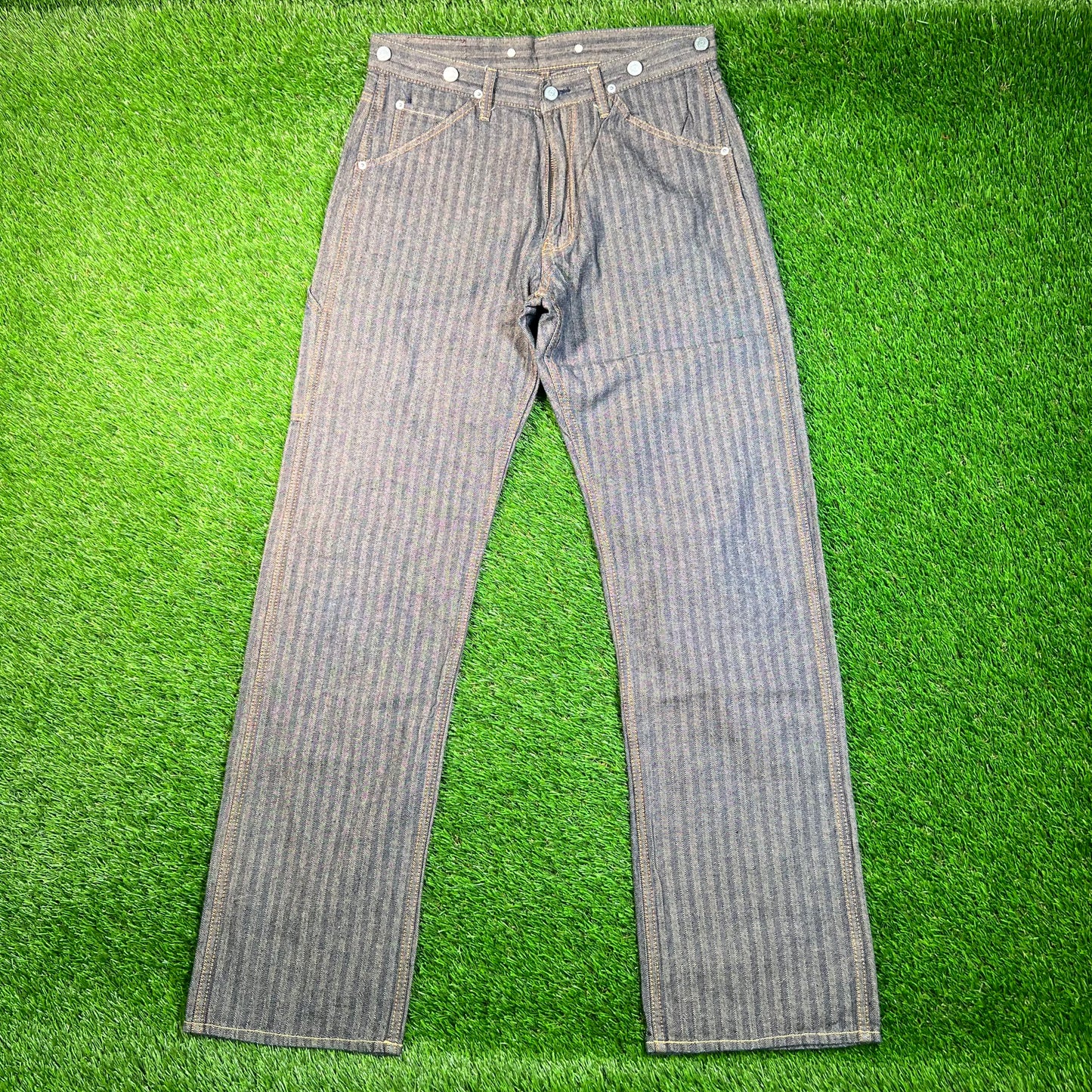 Y2K Hysteric Glamour Kinky Striped Painter Denim Jeans Size 30 USED x16838