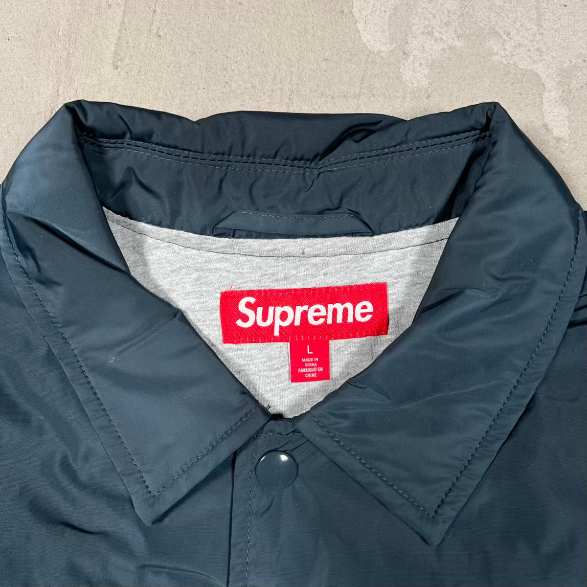 Supreme Navy Blue Coaches Button Up Jacket (2026) Size Large USED x18846