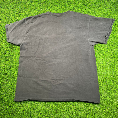 Y2K You Are An Idiot Vowel Black Tee Size XL USED v18324