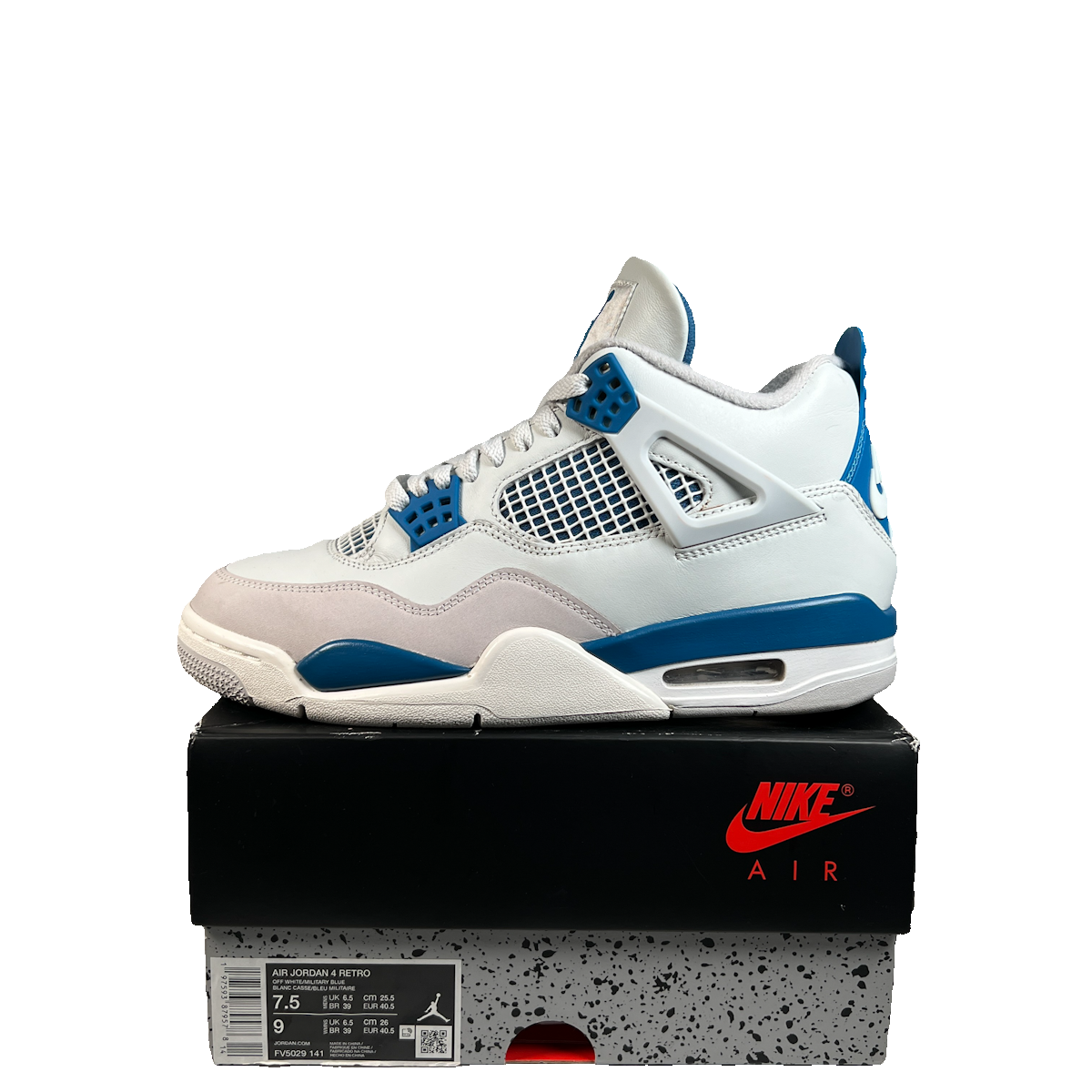 Jordan 4 Military Blue (2024) Size 7.5 USED s23084