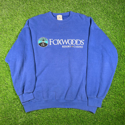 1990s Foxwoods Casino Blue Crewneck Size XL USED v17632