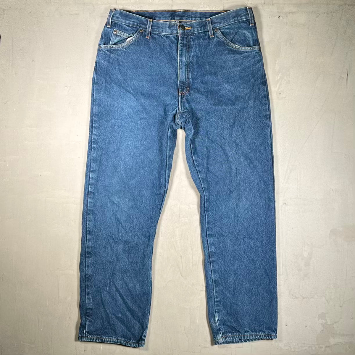 Y2K Dickies Flannel Lined Blue Jeans Size 38x32 USED v20374