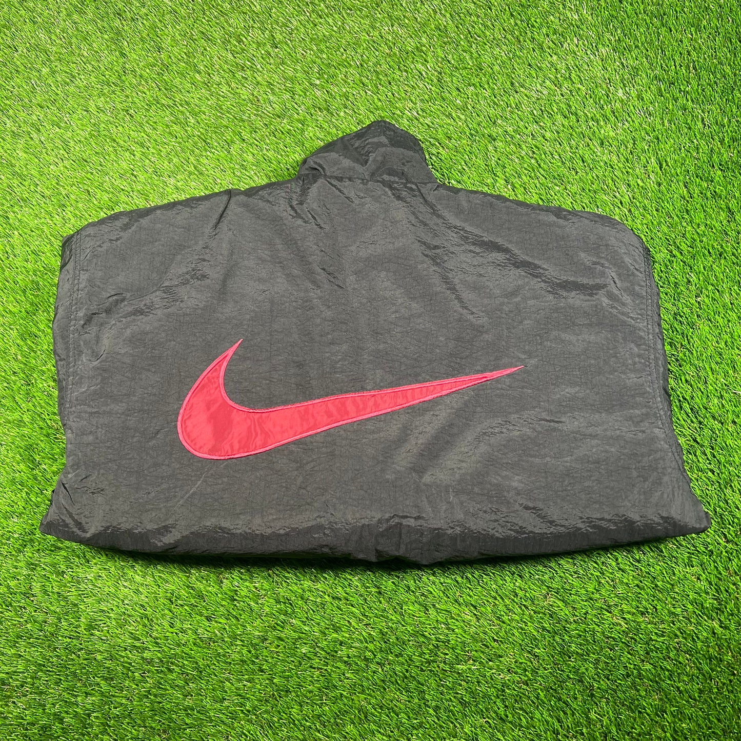 1990s Nike Black/Red Reversible Puffy Jacket Size Medium USED v18117
