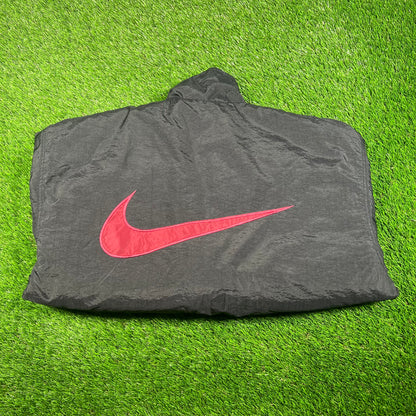 1990s Nike Black/Red Reversible Puffy Jacket Size Medium USED v18117