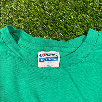 1986 Fast for a World Harvest Green Tee Size XL USED v17734