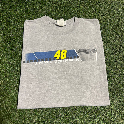 2000 Lowes Jimmie Johnson Racing Grey Tee Size XL USED v16490