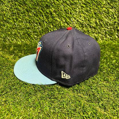New Era Los Angeles Anaheim Angels Red Logo Blue Hat Size 7 1/2 USED v16004