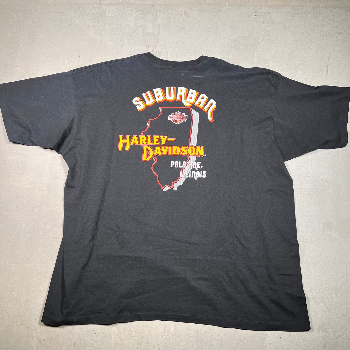 1995 Harley Davidson Monumental 4 Engines Black Tee Size 3XL USED v17168
