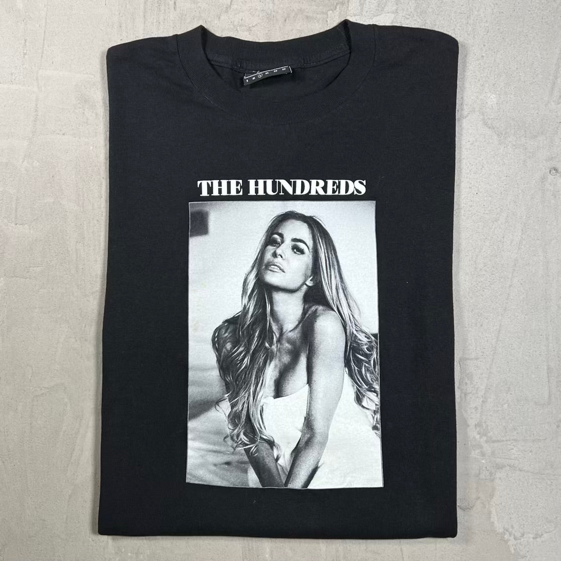 The Hundreds Carmen Electra Photo Black Tee Size Large USED x18960