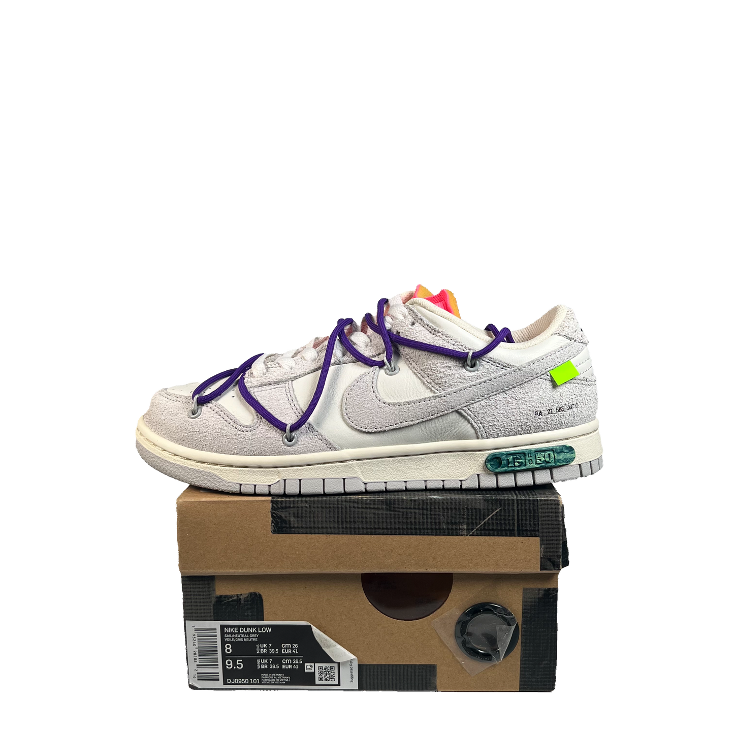 Nike Dunk Low Off White Lot 15 (2021) Size 8 USED s22010