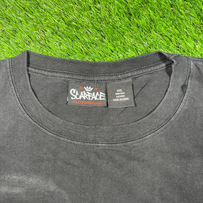 Y2K Scarface Tony Shooting Black Tee Size XXL USED v16755
