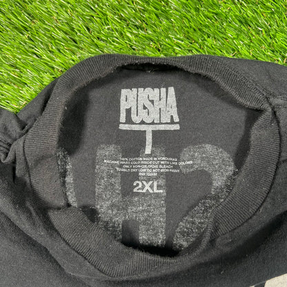 Pusha T "You Know Who the Villian Is" Black Tour Tee Size XXL USED x15435