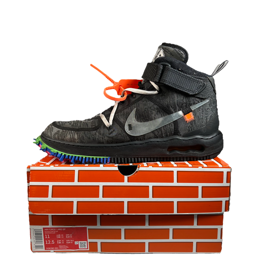 Nike Air Force 1 Mid Off White Black (2022) Size 11 USED s21653