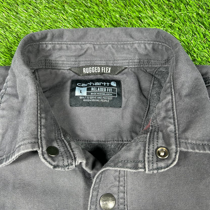 Carhartt Washed Navy Blanket Lined Shacket Size Large USED v16866