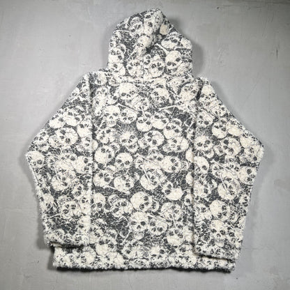 ERL Printed Skull Hoodie Size Medium USED x17396