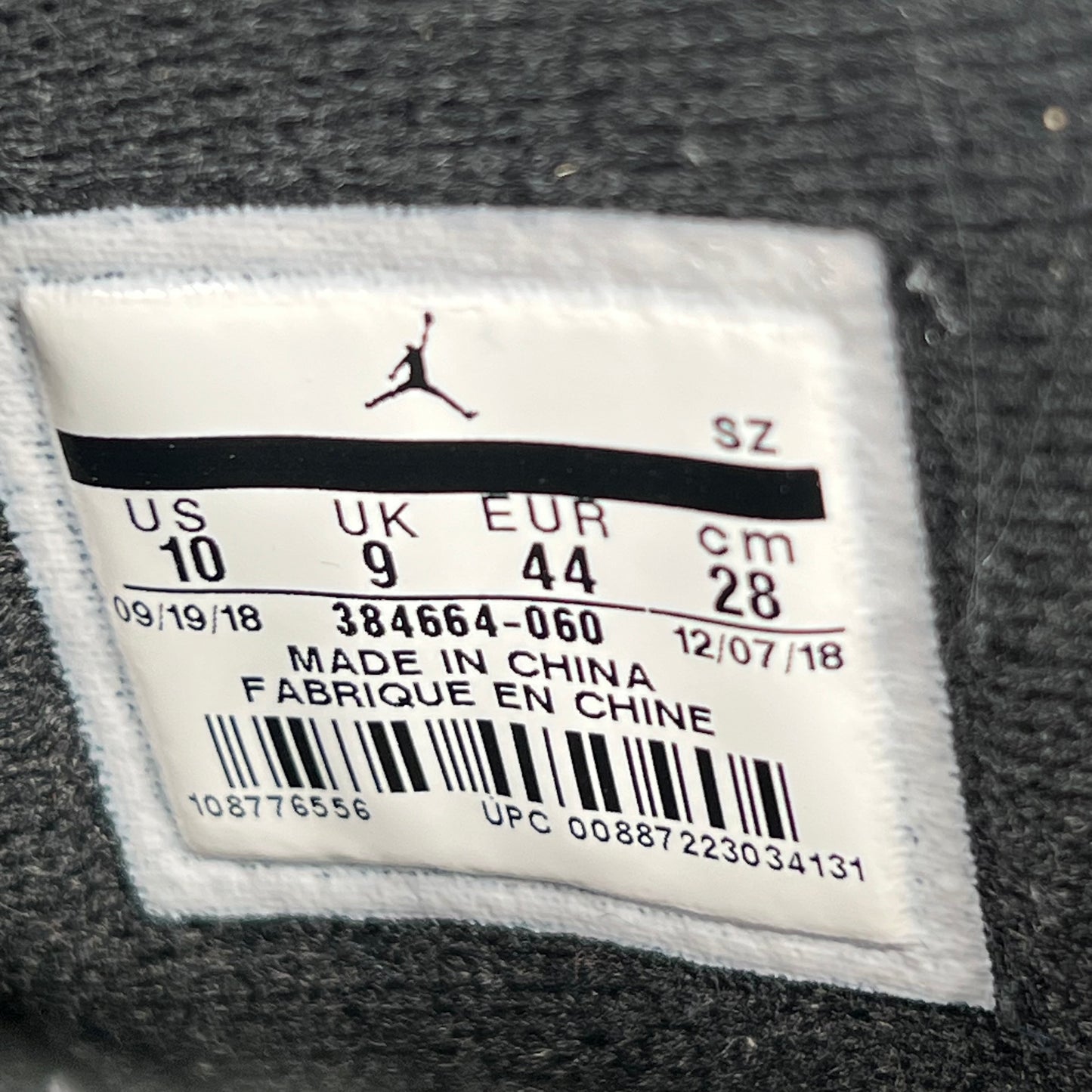 Jordan 6 Black Infrared (2019) Size 10 USED s17852