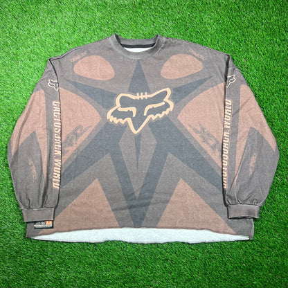 Travis Scott Fox Racing Brown Racing Jersey Size Large USED c16753