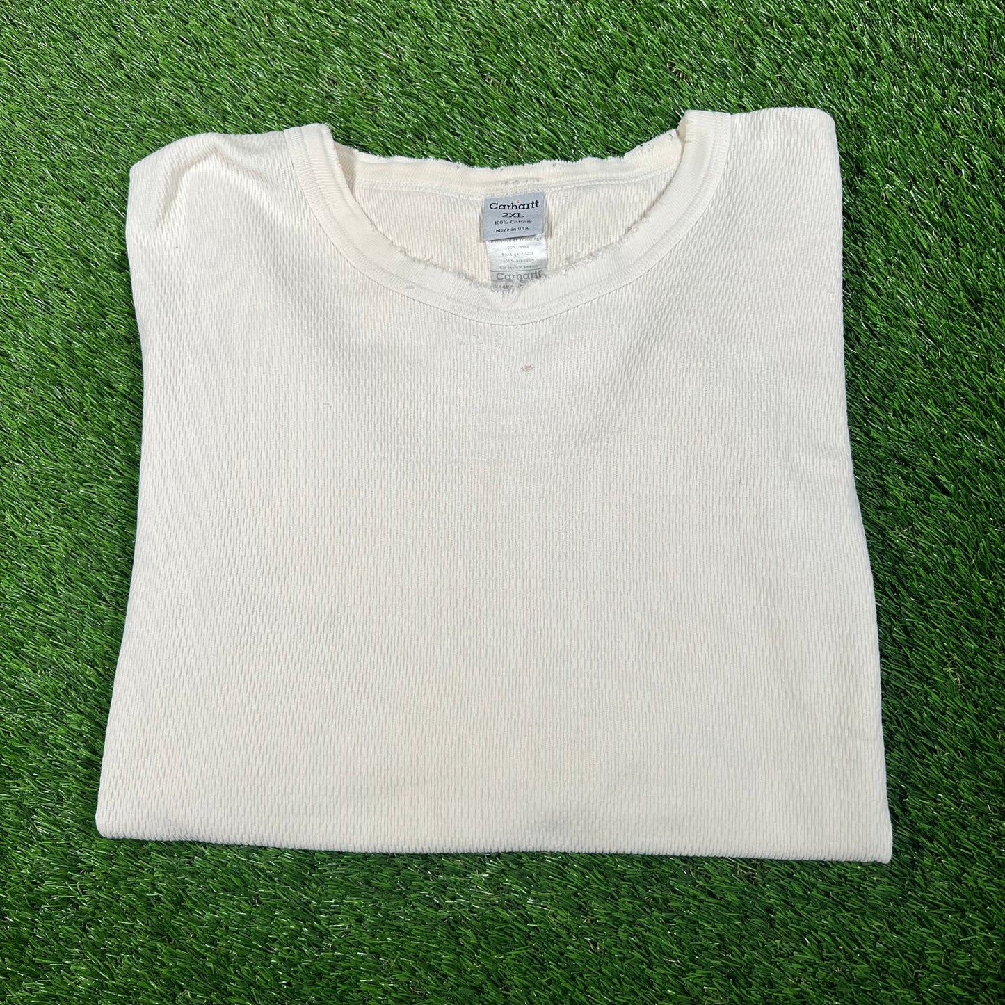 1990s Carhartt White Thermal Size XXL USED v17581