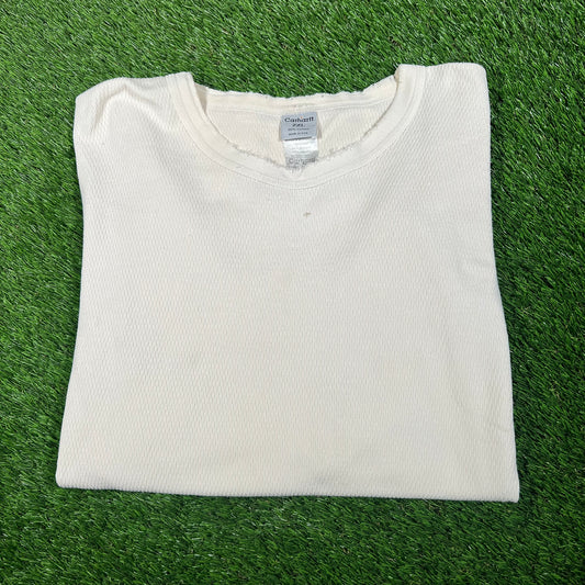 1990s Carhartt White Thermal Size XXL USED v17581