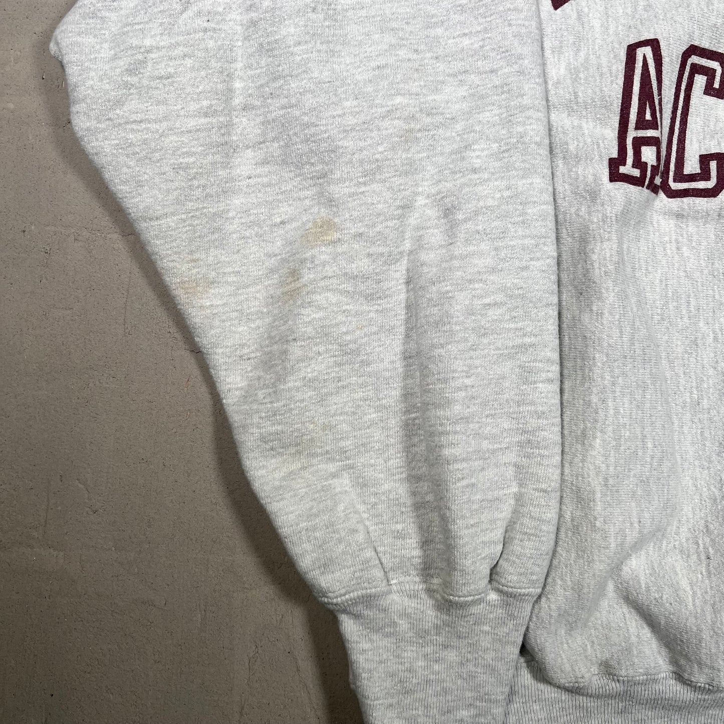 1990s Westford Academy Reverse Weave Champion Grey Crewneck Size XL USED v19023