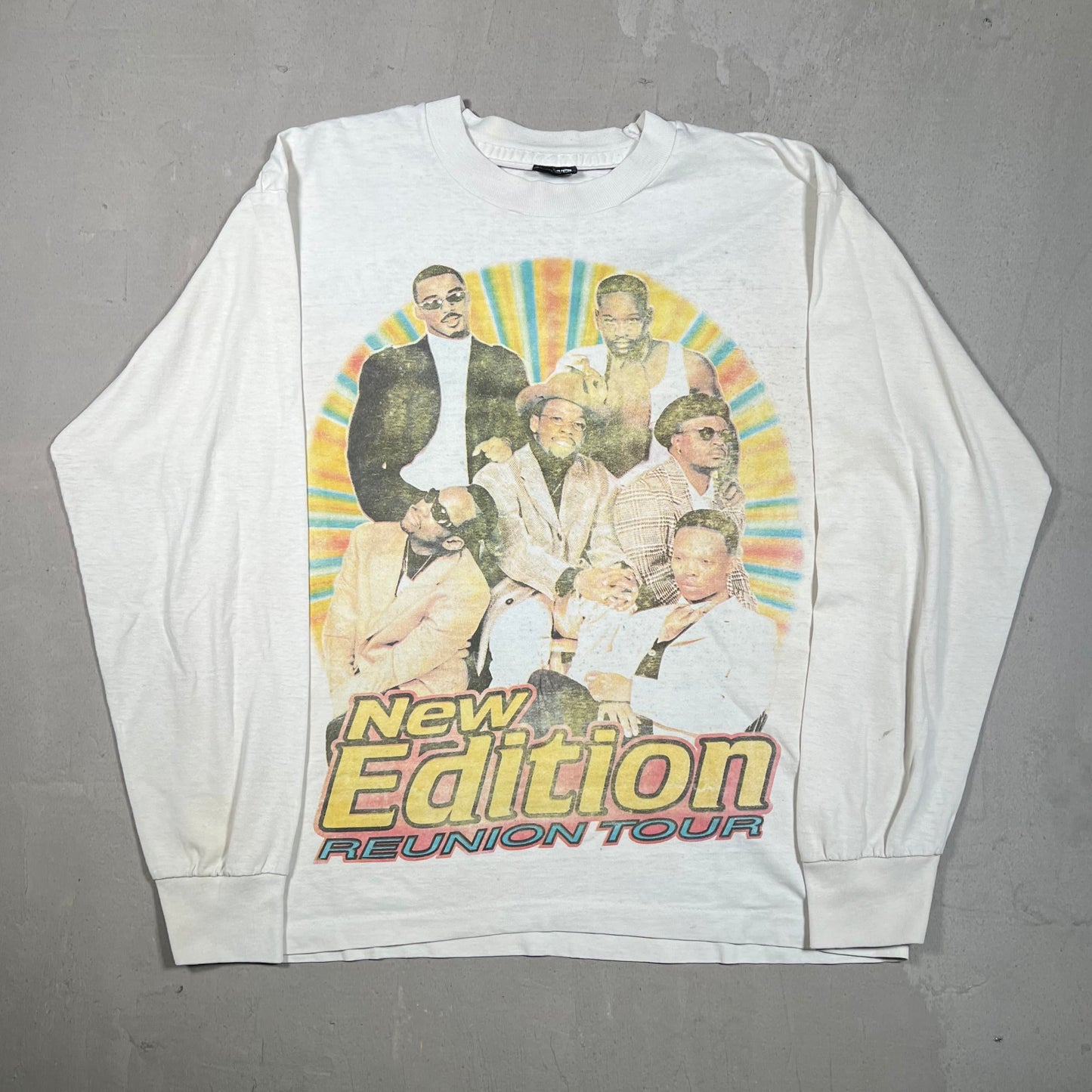 1997 New Edition Reunion Tour White Longsleeve Size Large USED v18105