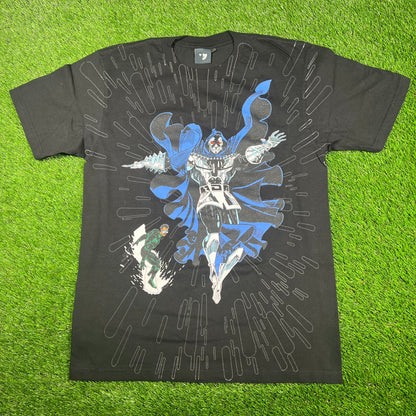 Mask and Disguise M.A.D. Marvel "Doom 2099" AOP Black Tee Size Large USED v17080