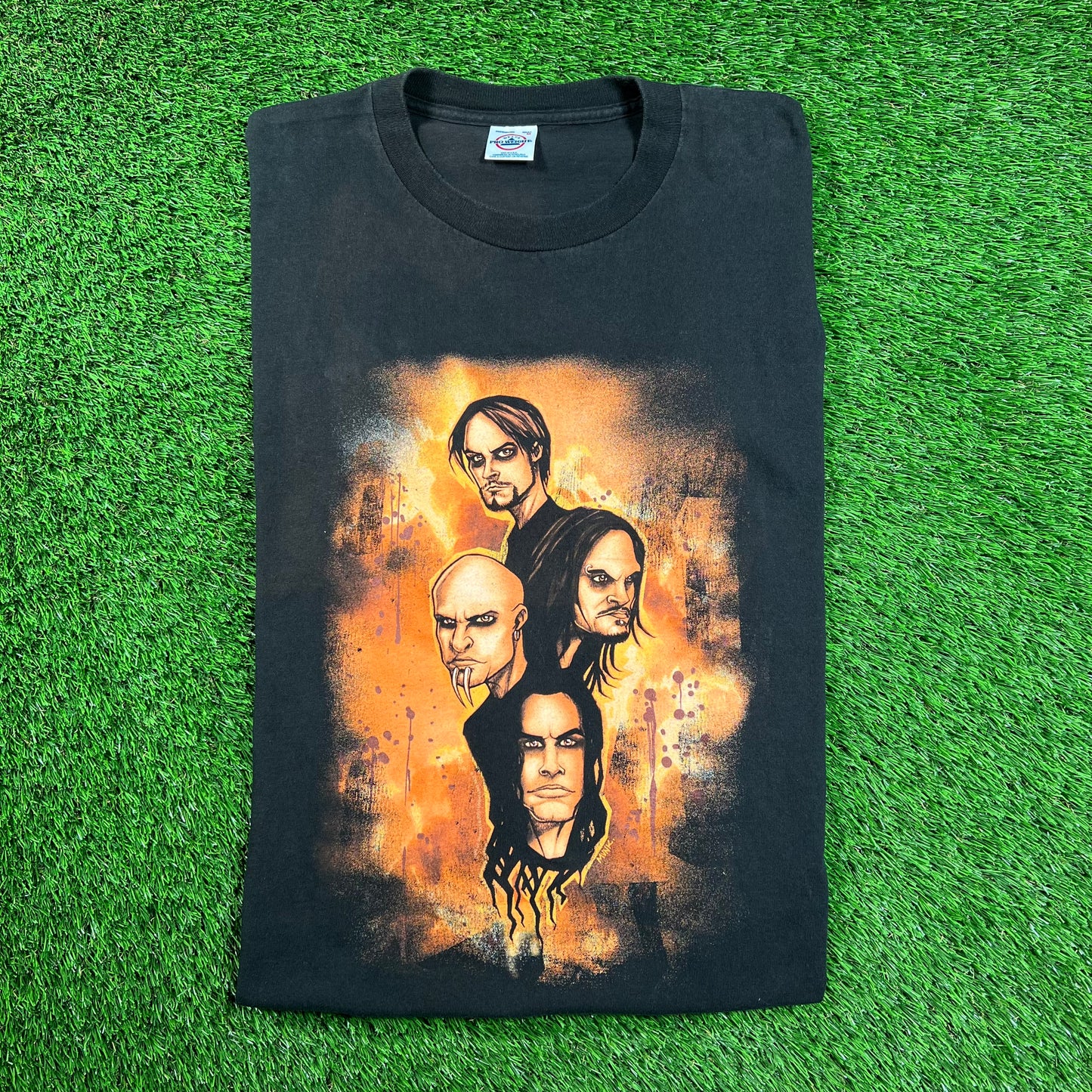 Y2K Disturbed Black Cartoon Longsleeve Size Medium USED v18441