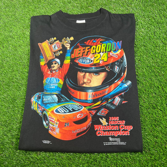 1995 Jeff Gordon Black Nascar Winston Cup Champion Size Large USED v17049