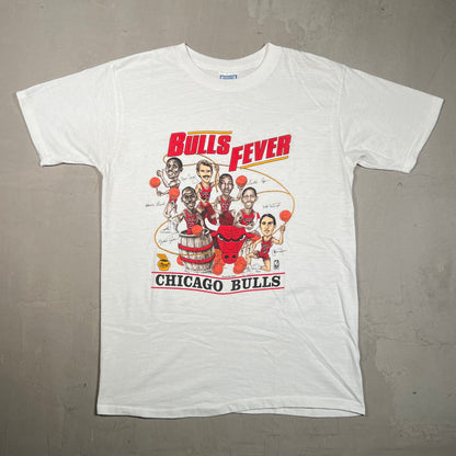 1989 Chicago Bulls Bulls Fever White Tee Size XL USED v15505